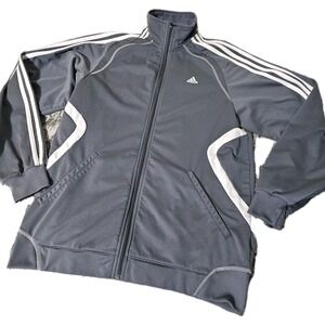 Adidas Track Jacket Mens M Full Zip  Inside Pockets 3 Stripe Fleece Medium
